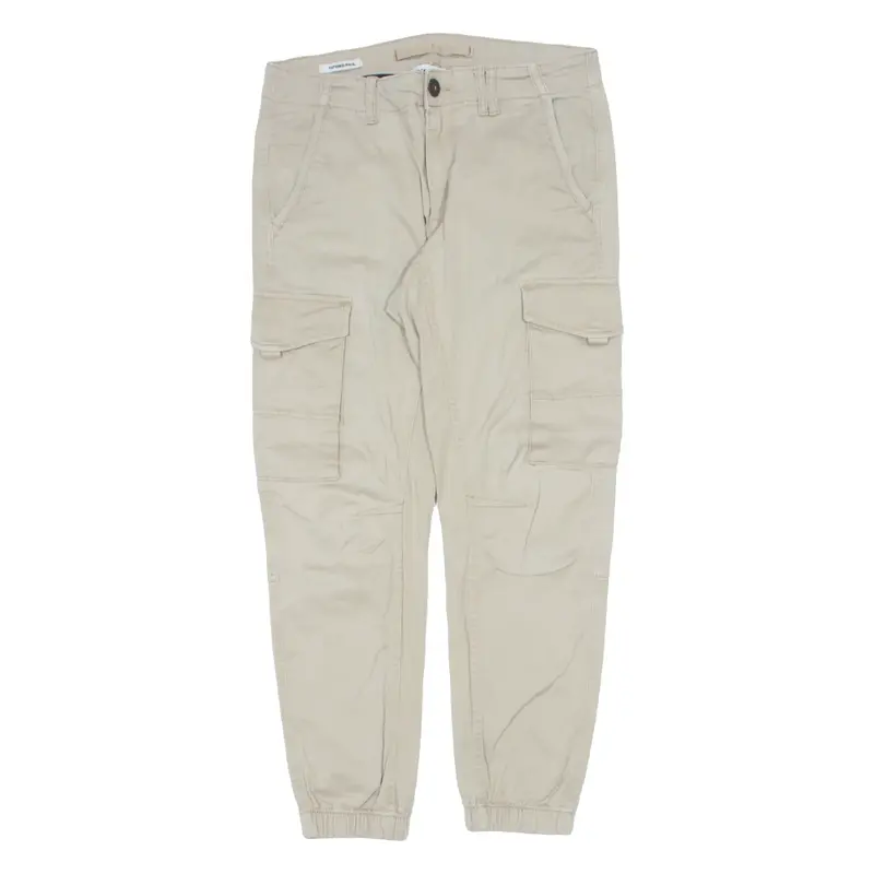 JACK&JONES Paul Cargo Jogger Trousers Beige Regular Tapered Mens W29 L25