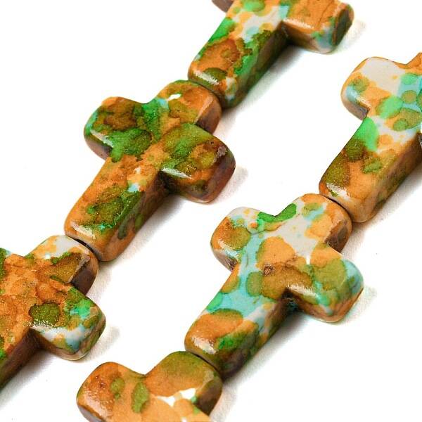 Spray Painted Synthetic Turquoise Beads Strands