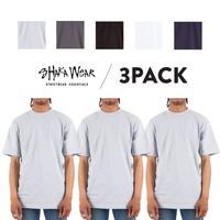3 Pack SHAKAWEAR Men's Max Heavyweight T Shirts Shaka Wear Short Sleeve Crewneck T Shirt Casual Plain Classic Heavy Cotton Te...