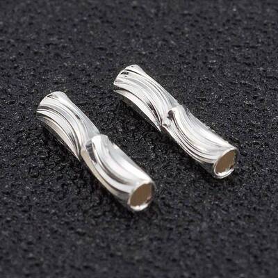 Corrugated Brass Tube Beads