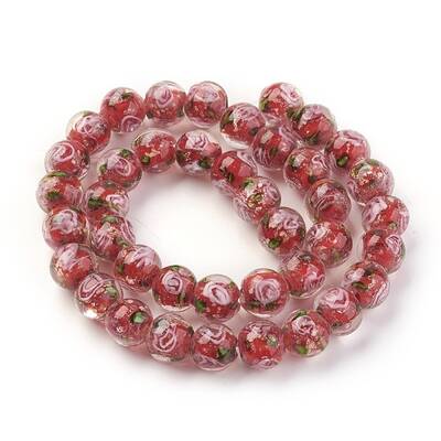 Handmade Gold Sand Lampwork Beads Strands