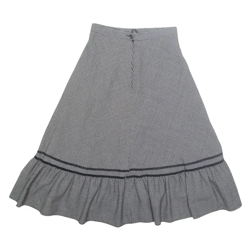 Womens Flare Skirt Grey Midi Viscose S