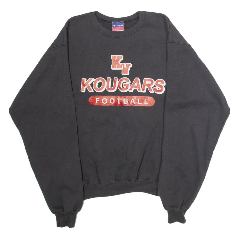 CHAMPION Kougars Football Mens Sweatshirt Grey Crew Neck 90s USA S