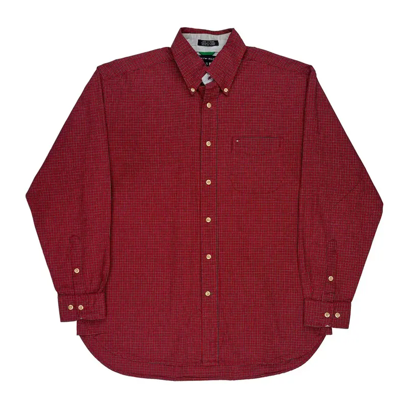 Tommy Hilfiger Checked Shirt - Medium Red Cotton | Size: medium