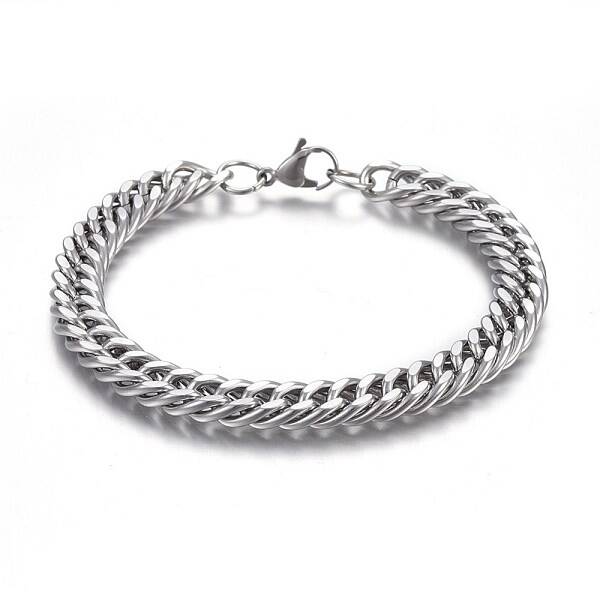 Tarnish Resistant 304 Stainless Steel Cuban Link Chain Bracelets