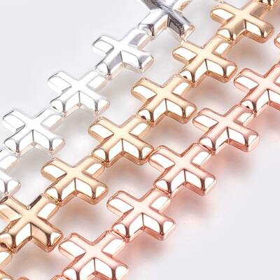 Electroplated Non-magnetic Synthetic Hematite Bead Strand