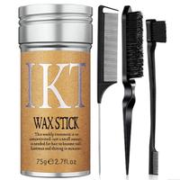 Hair Wax Stick with Brush & Combs Set, 4 Counts/set Long Lasting Hair Styling Wax Stick and Hair Brushes, Professional Hair S...