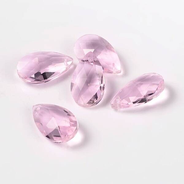 Faceted Teardrop Glass Pendants