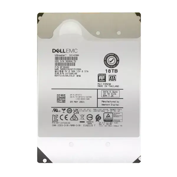 FCCTJ Dell 18TB 7200RPM 6Gb/s SATA Hot Plug 3.5-inch Hard Drive