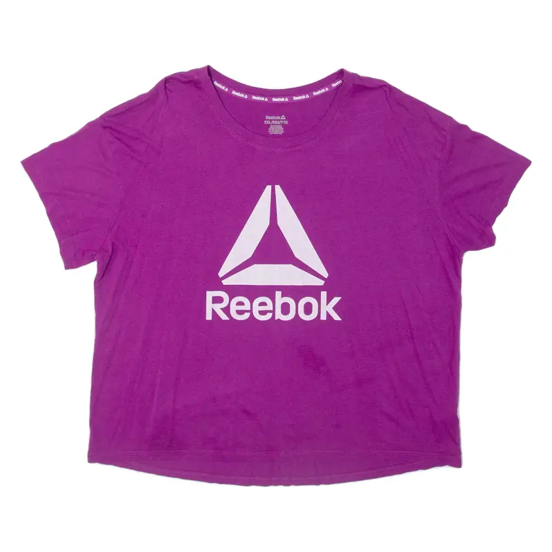 REEBOK Womens T-Shirt Purple 2XL