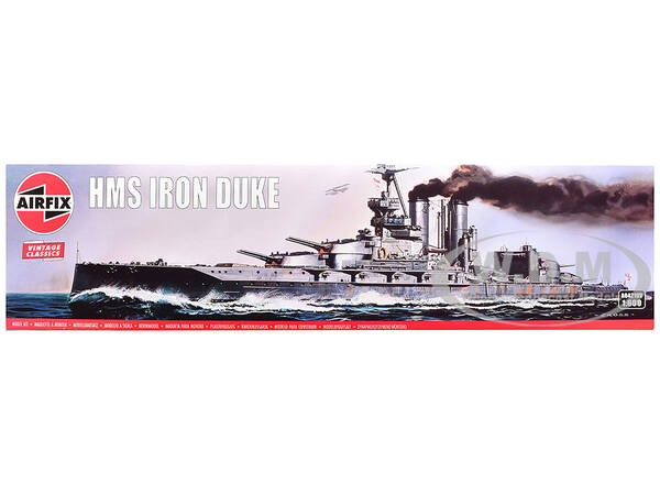 Level 3 Model Kit HMS Iron Duke Frigate Vintage Classics Series 1/600 Plastic Model Kit by Airfix