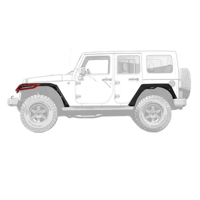 OEDRO 4 PCS Upgraded Fender Flares for  2007-2018 Jeep Wrangler JK & JKU Unlimited(2-Door & 4-Door), Off-Road Front & Rear Se...