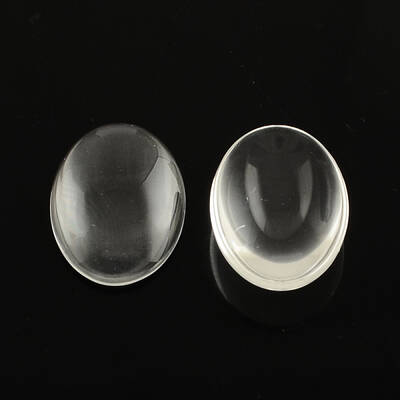 Transparent Oval Glass Cabochons