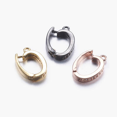 Brass Micro Pave Cubic Zirconia Enhancer Shortener Bails