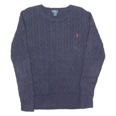 POLO RALPH LAUREN Boys Jumper Blue Cable Knit XL