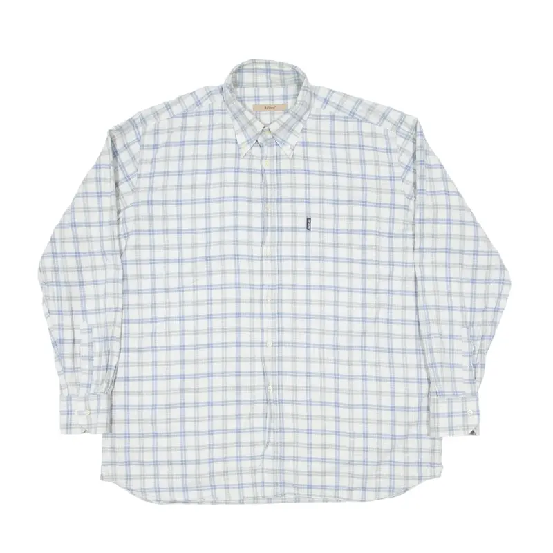 AVIREX Shirt Grey Check Long Sleeve Mens 2XL