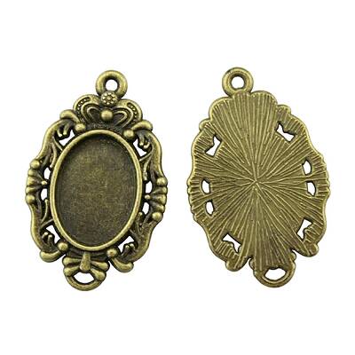Tibetan Style Alloy Pendant Cabochon Settings