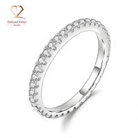 Delzzad S925 VVS Synthetic Moissanite Stackable Eternity Ring Perfect Birthday Mother’s Day Gift for Men Women Wedding Set