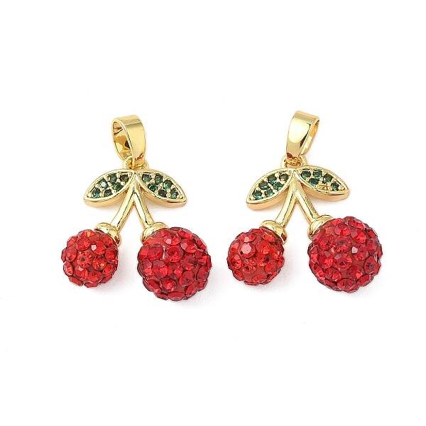 Brass Polymer Clay Pave Rhinestone Pendants