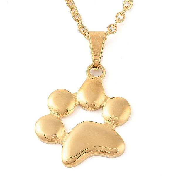 304 Stainless Steel Cable Chain Cat Claw Pendant Necklaces for Women