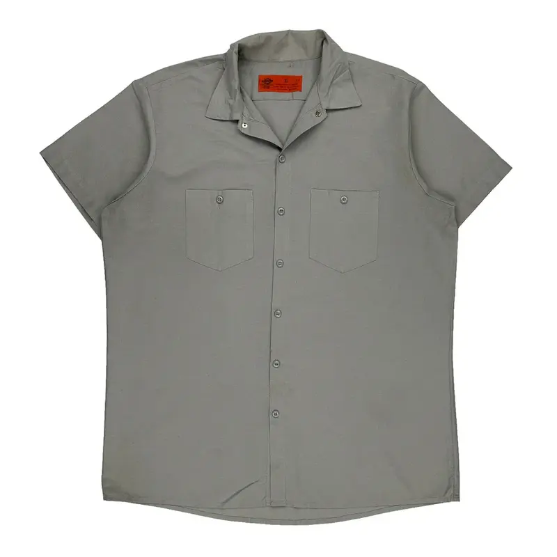 Dickies Short Sleeve Shirt - XL Grey Polyester Blend | Size: x-large