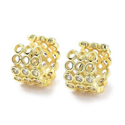 Brass Micro Pave Cubic Zirconia Cuff Earrings for Women