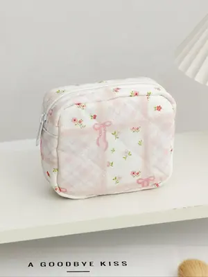 All Over Print Makeup Bag, Large Capacity Cosmetic Storage Bag, Zipper Makeup Organizer Pouch, Versatile Storage Bag for Trav...