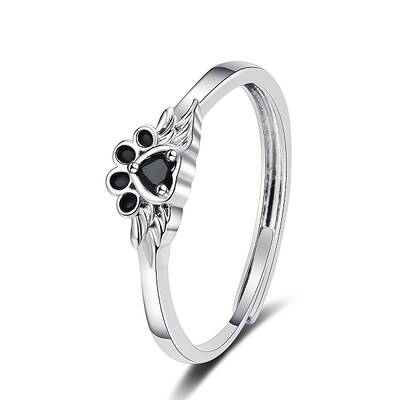 Brass Micro Pave Cubic Zirconia Adjustbale Finger Rings for Women
