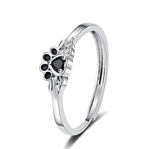 Brass Micro Pave Cubic Zirconia Adjustbale Finger Rings for Women