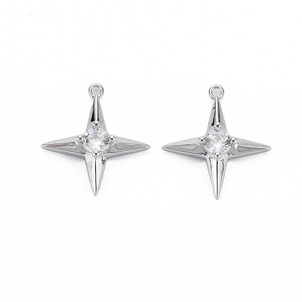 Brass Clear Cubic Zirconia Pendants