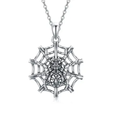 Sterling Silver Spider Pendant Necklace