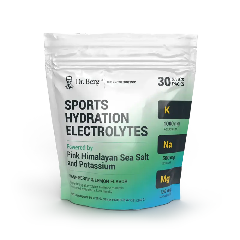 Sports Hydration Electrolytes with Pink Himalayan Sea Salt - Raspberry Lemon - 30 Servings Supplement Dietary Healthcare Fitn...
