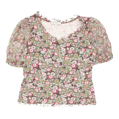Mario Fucci Cecconi Floral Blouse - Medium Green Viscose Blend