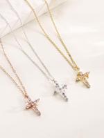 Fashionable Cross & Crown Design Pendant Necklace, Fashion Jewelry for Party, Daily Clothing Decor, Trendy All-match & Exquis...