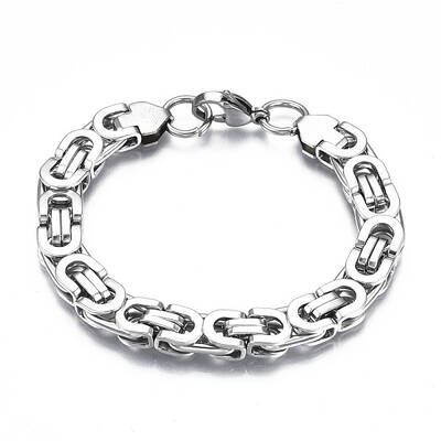 Non-Tarnish 201 Stainless Steel Byzantine Chain Bracelets