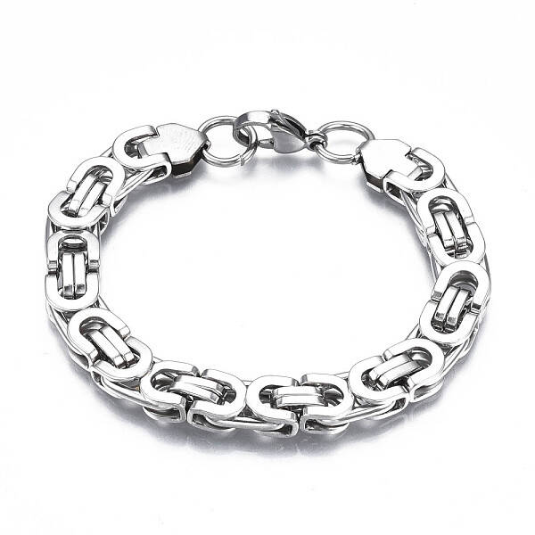 Non-Tarnish 201 Stainless Steel Byzantine Chain Bracelets