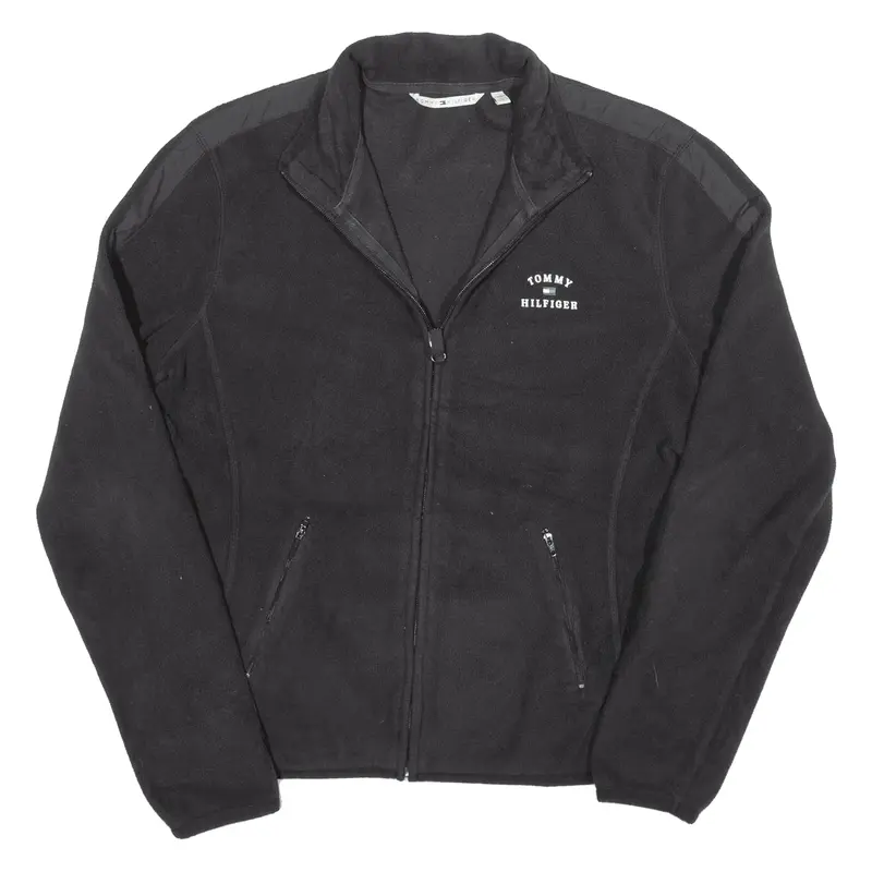TOMMY HILFIGER Fleece Jacket Black Womens L