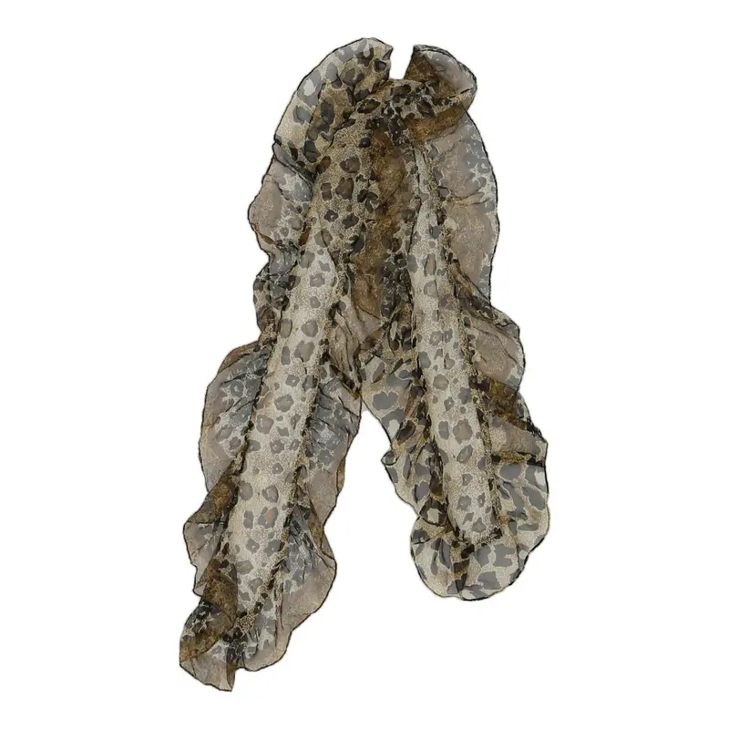 Unbranded Animal Print Scarf - No Size Beige Polyester