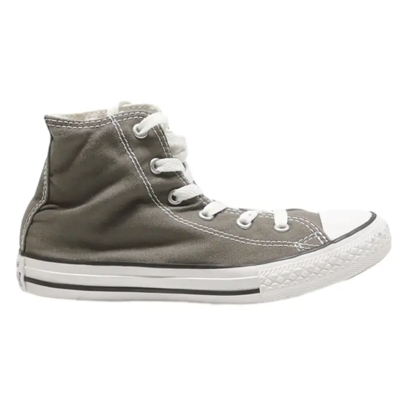 CONVERSE High Top Trainers Grey Canvas Girls UK 1