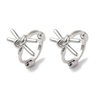 knot Brass Hoop Earrings for Women