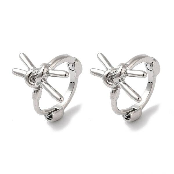 knot Brass Hoop Earrings for Women