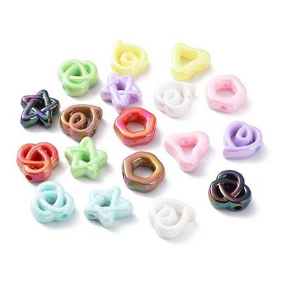 UV Plating Rainbow Iridescent Acrylic Beads