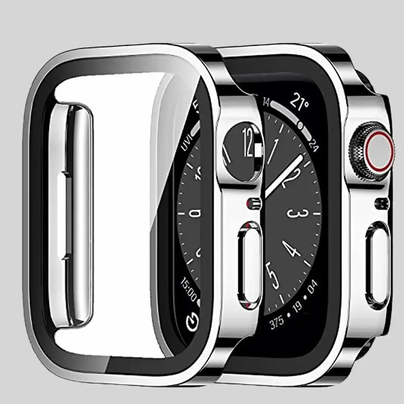 Smartwatch Screen Protector for Apple Watch Bands 45mm to 40mm, 1 Count Glass Protective Case 2 in 1 for iWatch Series Apple ...