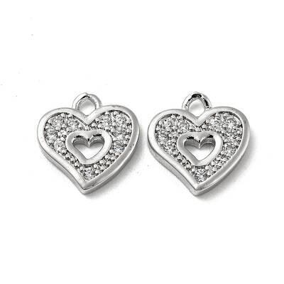Brass Micro Pave Cubic Zirconia Pendants
