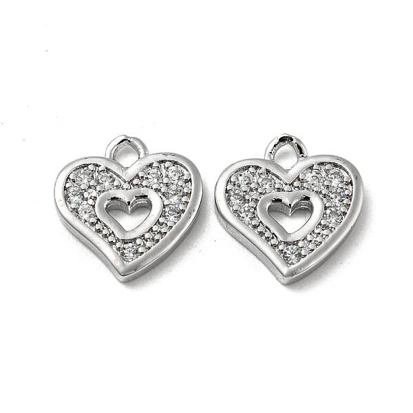 Brass Micro Pave Cubic Zirconia Pendants