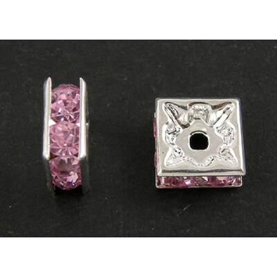 Brass Rhinestone Spacer Beads