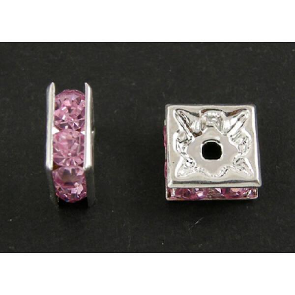 Brass Rhinestone Spacer Beads