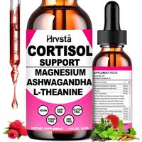 Hrvsta Cortisol Supplement Liquid Drops, 17-in-1 Cortisol Reducer w. Ksm-66 Ashwagandha Theanine Rhodiola Rosea Magnesium Pho...