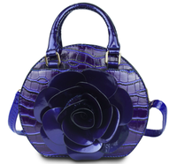 Elegant Floral Design Vegan Leather Flower Crossbody Handbag - 6\