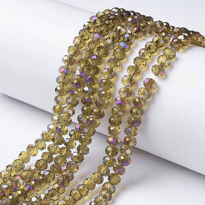 Electroplate Transparent Glass Beads Strands